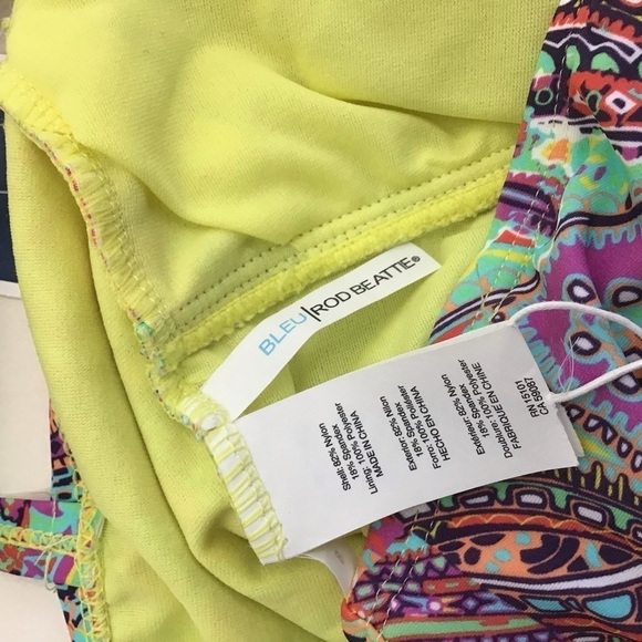 Bleu Rod Beattie Paisley One Piece Swimsuit Padded Cap Multicolor Size 8 NWT - Picture 8 of 9
